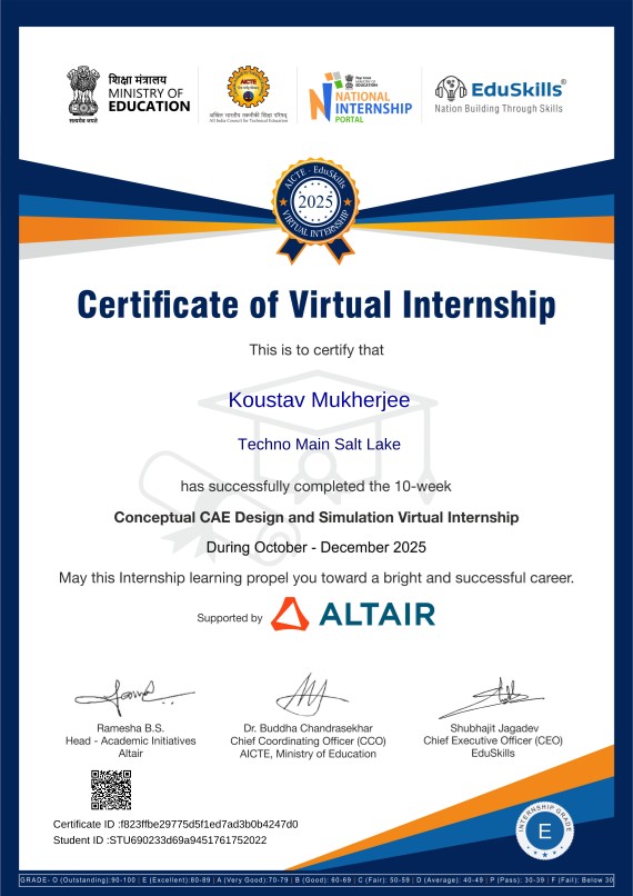 CAE Design and simulation Virtual Internship